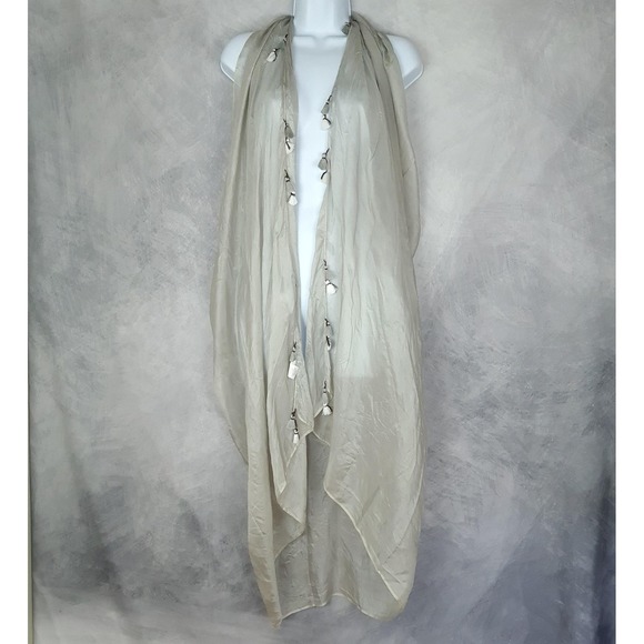Mer Sea Silk Tassel Cover-Up Womens One Size Sheer Beach Swimsuit Kimono Wrap - Picture 1 of 16